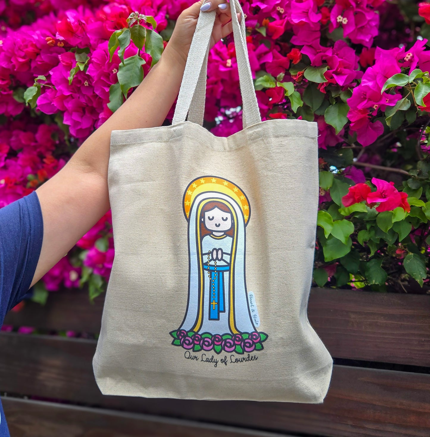 Our Lady of Lourdes Tote Bag, Premium Quality