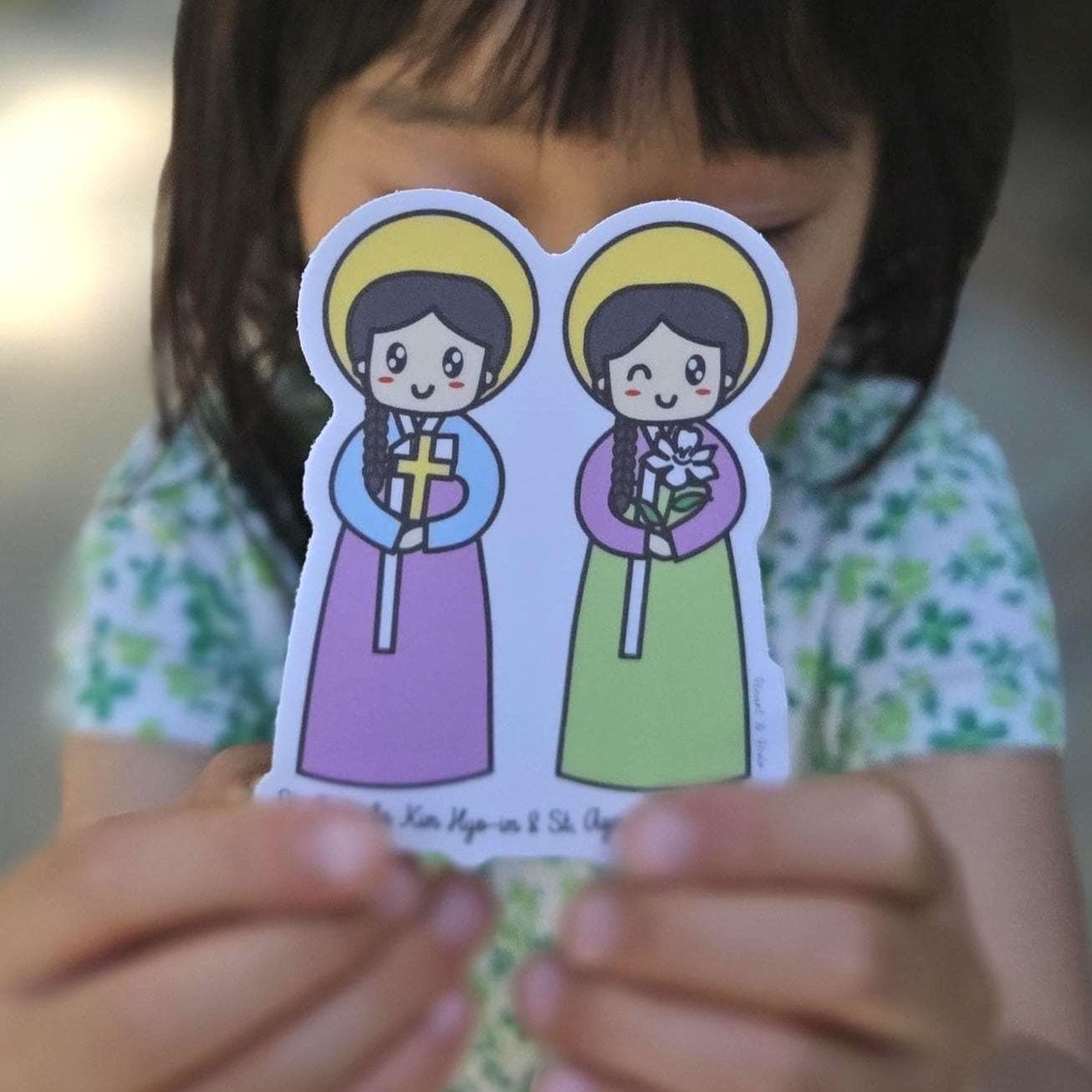 Saint Columba Kim Hyo-im & Saint Agnes Kim Hyo-ju 3" Sticker