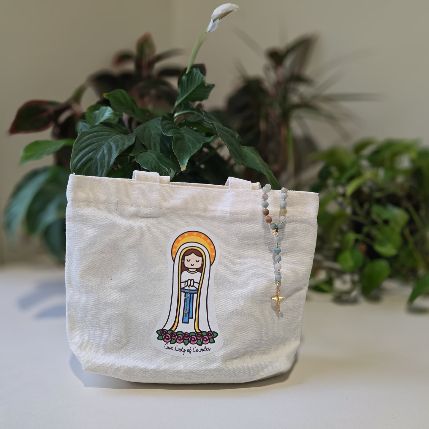 Our Lady of Lourdes Cute Mini Tote Bag