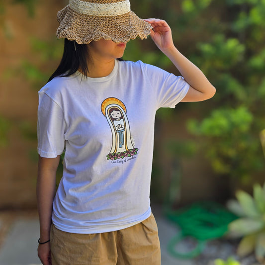 Our Lady of Lourdes  | Adult Cotton Crewneck T-Shirt | 20% Donation