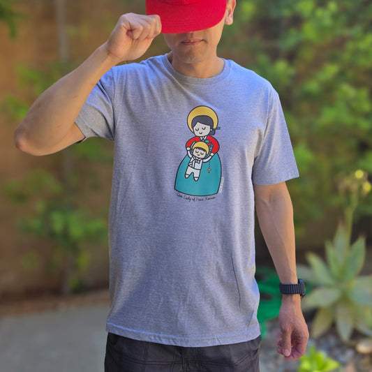 Our Lady of Peace Korean Mother Mary & Baby Jesus | Adult Cotton Crewneck T-Shirt | 20% Donation