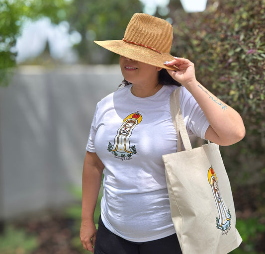 Our Lady of Fatima  | Adult Cotton Crewneck T-Shirt | 20% Donation