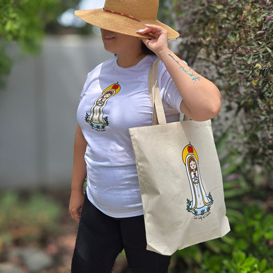 Our Lady of Fatima Tote Bag, Premium Quality