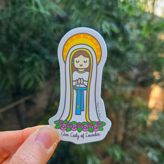 Our Lady of Lourdes 3" Waterproof Sticker