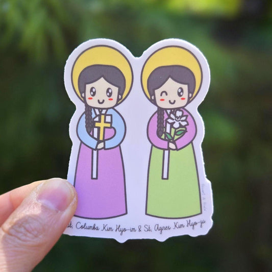 Saint Columba Kim Hyo-im & Saint Agnes Kim Hyo-ju 3" Sticker