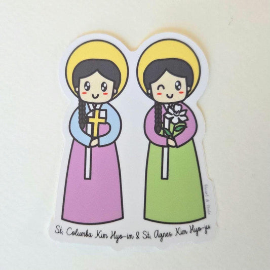 Saint Columba Kim Hyo-im & Saint Agnes Kim Hyo-ju 3" Sticker