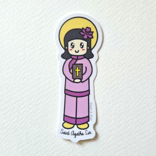 St. Agatha Lin 3" Waterproof Vinyl Sticker