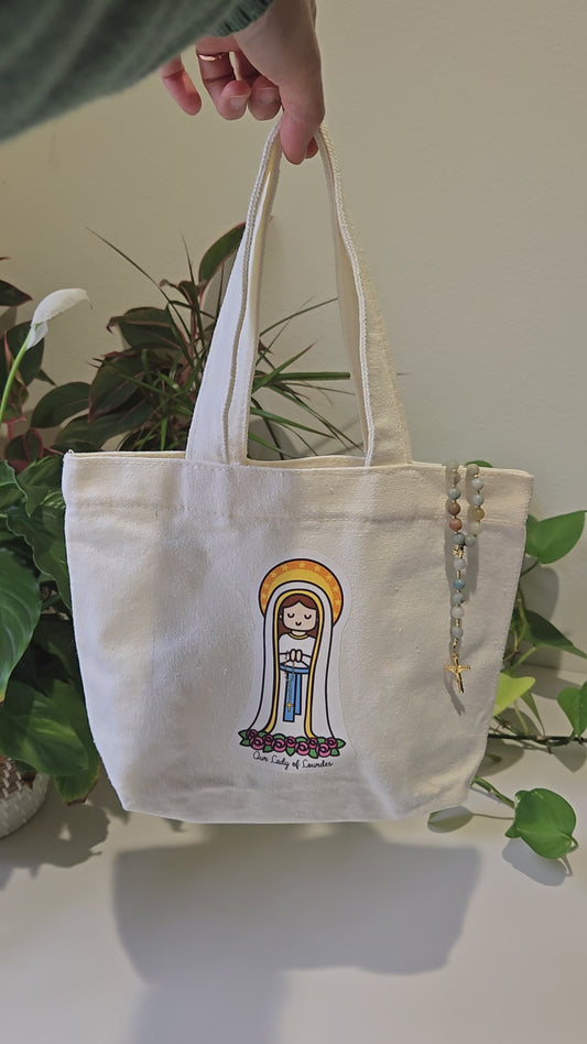Our Lady of Lourdes Cute Mini Tote Bag